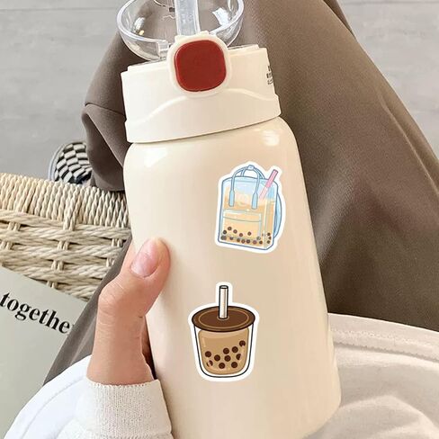 50 قطعة من ملصقات بوبا اللطيفة للأطفال والبنات المراهقات، ملصقات زجاجة مياه كاواي بوبا، ديكورات حفلات بوبا مقاومة للماء in Kuwait