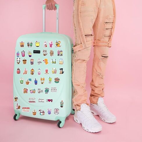 50 قطعة من ملصقات بوبا اللطيفة للأطفال والبنات المراهقات، ملصقات زجاجة مياه كاواي بوبا، ديكورات حفلات بوبا مقاومة للماء in Kuwait