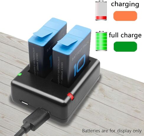 شاحن بطارية Hero 9 10 11 شاحن بطارية مزدوج للسيارة متوافق مع Gopro Hero 11/10/9 USB شاحن سريع وقابس شاحن أمريكي in Kuwait
