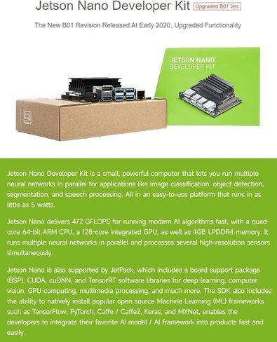 ويف شير مجموعة مطور نانو من جيتسون، كمبيوتر صغير لتطوير الذكاء الاصطناعي - نسخة جديدة B01 in Kuwait