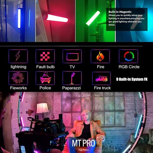 Aputure MT Pro RGB Light Wand Stick 7.5W CCT من 2000K -10000K مخرج Pixel-Mappable RGBWW Mini LED Tube Light يدعم Sidus Link Bluetooth App Control in Saudi Arabia