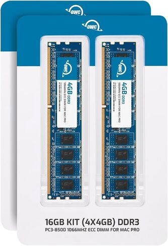 OWC 32GB (4x8GB) DDR3 ECC Unbuffered CL7 PC3-8500 1066MHz SDRAM وحدة ترقية ذاكرة الوصول العشوائي متوافقة مع 2009-2010 Mac Pro Nehalem، Xserve 2009 (OWC85MP3W8M32K) in Saudi Arabia