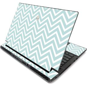 MightySkins Skin for Alienware m17 R2 (2019) - Aqua Chevron | Protective, Durable, and Unique Vinyl Decal wrap Cover | Easy to Apply, Remove, and Change Styles | Made in The USA in Kuwait
