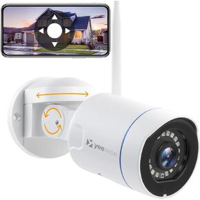yeewise [PTZ Rotate & Auto Track] 3MP Pan Tilt Wireless Security Camera Outdoor with 2-Way Audio, Color Night Vision, Auto Floodlights & Siren Alarm, AC Powered in Kuwait