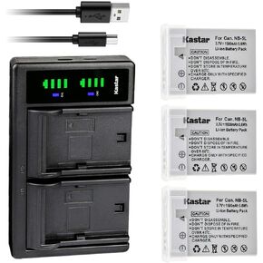 بطارية Kastar قطعة واحدة وشاحن USB LTD2 بديل لكاميرا Canon PowerShot SX200، PowerShot SX210 هو، PowerShot SX220 هو، PowerShot SX230 HS، Digital 900 هو، Digital 820 هو، Digital 810 هو in Kuwait