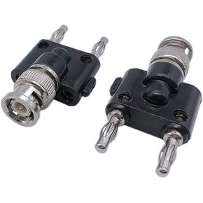 MWRF Source 2 PC BNC Female to Dual 4mm Banana Female Jack Socket Binding Post Adapter Connector in Kuwait