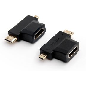 HDMI Coupler, (2 Pack) HDMI Female to Female 270 Degree, GearIT Vertical Flat Left Angle Female Adapter Gold Plated Connector