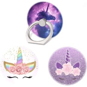 حامل حلقي للهاتف الخلوي 360 درجة مع خطاف للهاتف الذكي - عبوة من 3 قطع بلون ذهبي وردي وابيض aK011 in Kuwait