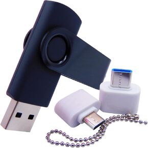 1GB USB Flash Drives Memory Sticks Thumb Drive Pen jumpdrive U Disk with Type-C/OTG Adaptor for Pupil & Students (Orange)