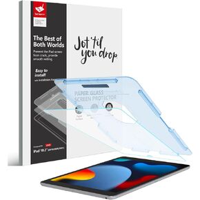 بيرسيم واقي شاشة زجاجي من بيبر فيل متوافق مع ايباد الجيل التاسع والثامن والسابع (2021/2020/2019) / ايباد 10.2 انش، [زجاج مقسى] [مجموعة اي زد كيت] [مجموعة محاذاة تلقائية] in Kuwait