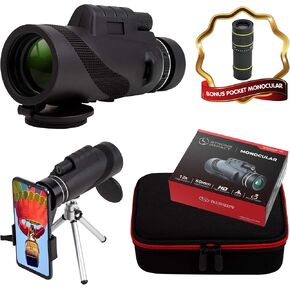 أحادي العين بتأثير قوي، نطاق أحادي العين مدمج، تلسكوب أحادي عالي الطاقة، تكبير أحادي العين للبالغين. عدسة تكبير 12x، عالية الوضوح مع عدسة متعددة الطبقات، حقيبة حمل in Kuwait