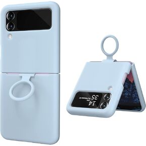 E Segoi Samsung Galaxy Z Flip 4 Case, Liquid Silicone Gel Rubber Shockproof Case Soft Microfiber Cloth Lining Cushion Compatible with Galaxy Z Flip 4 5G (White)