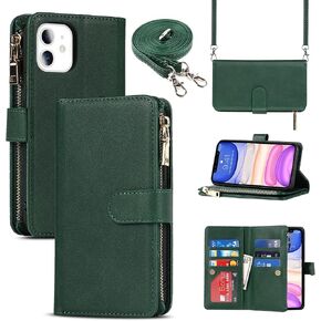 محفظة هاتف iPhone 11 من Jaorty للنساء والرجال مع حامل بطاقة الائتمان، حافظة iPhone 11 Crossbody مع حبل كتف بحزام، وجيب بسحاب من جلد البولي يوريثان لهاتف iPhone 11,6.1 بوصة أزرق in Kuwait