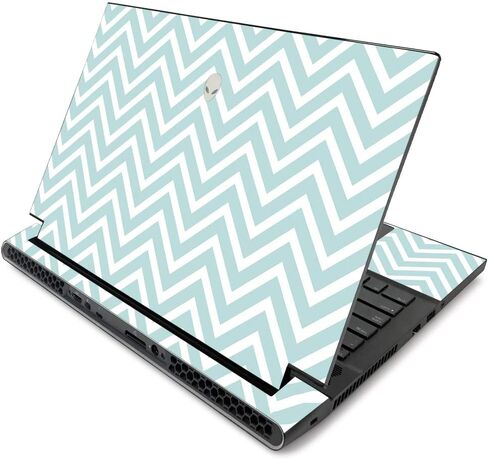 MightySkins Skin for Alienware m17 R2 (2019) - Aqua Chevron | Protective, Durable, and Unique Vinyl Decal wrap Cover | Easy to Apply, Remove, and Change Styles | Made in The USA in Kuwait
