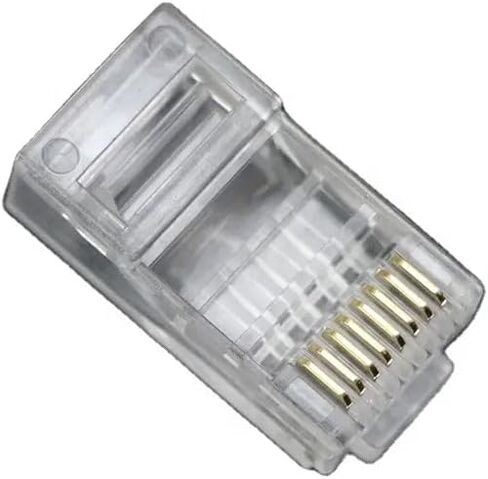 موصل RJ45 Cat6 Cat5 ينتهي بمنفذ إيثرنت 8P8C مطلي بالذهب من خلال القابس (100 قطعة) in Kuwait
