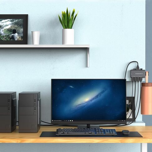 محدد مفتاح KVM، مفتاح Dacimora HDMI وUSB، شارك 1 طابعة ماوس لوحة مفاتيح شاشة عالية الدقة بين قطعتين، يدعم 4k@60hz، مع كابلين USB و2 كابل HDMI وممر منزلق in Kuwait