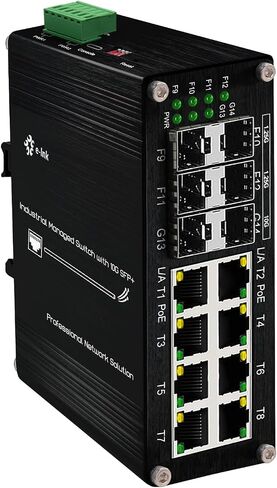 محول ألياف جيجابت صناعي 8 منافذ L2 مُدار مع 4 فتحات 1000Base-X SFP طبقة 2+ إدارة الويب Din Rail Mount Network Switch دعم QOS، VLAN، شبكة Ring، IGMP 12-48V DC Input in Saudi Arabia
