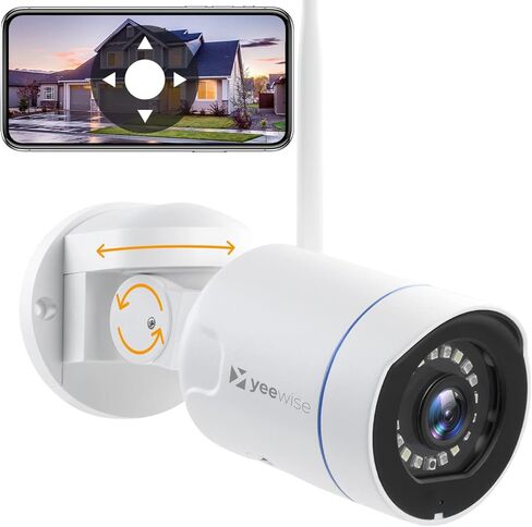 yeewise [PTZ Rotate & Auto Track] 3MP Pan Tilt Wireless Security Camera Outdoor with 2-Way Audio, Color Night Vision, Auto Floodlights & Siren Alarm, AC Powered in Kuwait