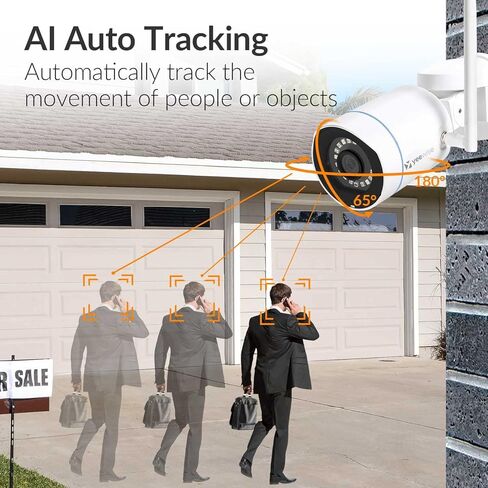 yeewise [PTZ Rotate & Auto Track] 3MP Pan Tilt Wireless Security Camera Outdoor with 2-Way Audio, Color Night Vision, Auto Floodlights & Siren Alarm, AC Powered in Kuwait
