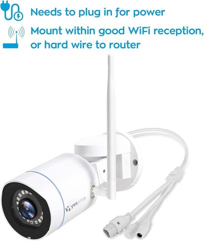 yeewise [PTZ Rotate & Auto Track] 3MP Pan Tilt Wireless Security Camera Outdoor with 2-Way Audio, Color Night Vision, Auto Floodlights & Siren Alarm, AC Powered in Kuwait
