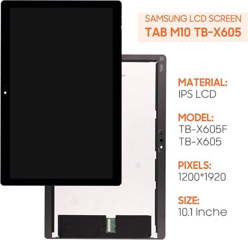 شاشة LCD بديلة لجهاز لينوفو تاب M10 بلس TB-X605 TB-X605F X605L/N شاشة LCD تعمل باللمس محول رقمي تجميع كامل (اسود) in Kuwait