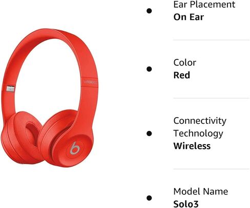 Beats by Dr. Dre - سماعات الرأس Beats Solo3 اللاسلكية فوق الأذن - أسود (متجددة) in Kuwait