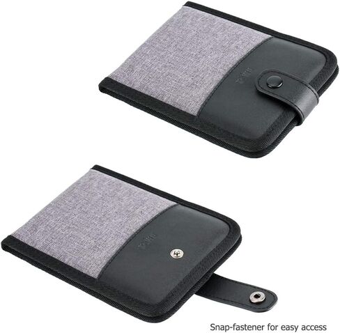 جراب محفظة لبطاقات الذاكرة لـ 18 بطاقة SD SDHC SDXC أو TF Micro SD أو Nintendo Switch NS مع ورق ملاحظات وملصقات أرقام سهلة تنظيم البطاقات - رمادي in Kuwait