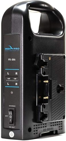 مجموعة بطارية IndiPRO 2X Micro-Series 98Wh Gold Mount Li-Ion لكاميرا Blackmagic URSA، تتضمن شاحن بطارية مزدوج ولوحة بطارية in Kuwait