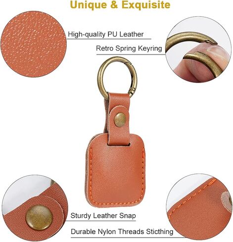 VIPERADE PJ24 AirTag حامل، 4 عبوات من جلد البولي يوريثان لتتبع Apple AirTag، حافظة AirTag لسلسلة المفاتيح مع حلقة مفاتيح مضادة للفقدان، غطاء حماية AirTag، مناسب لطوق الكلاب والقطط (متعدد الألوان) in Kuwait