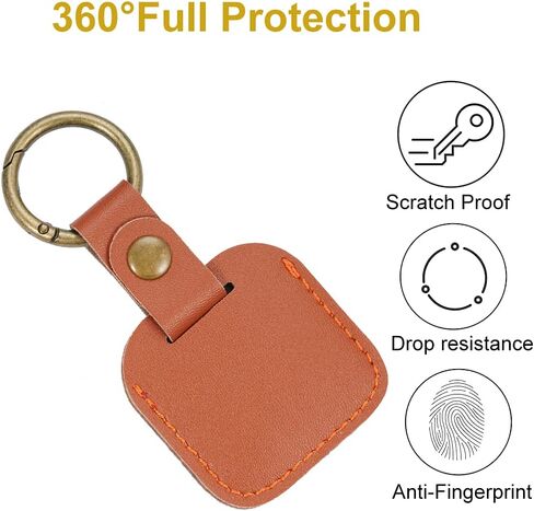 VIPERADE PJ24 AirTag حامل، 4 عبوات من جلد البولي يوريثان لتتبع Apple AirTag، حافظة AirTag لسلسلة المفاتيح مع حلقة مفاتيح مضادة للفقدان، غطاء حماية AirTag، مناسب لطوق الكلاب والقطط (متعدد الألوان) in Kuwait