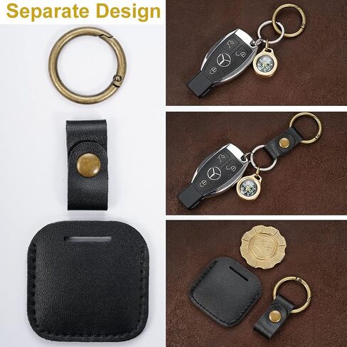 VIPERADE PJ24 AirTag حامل، 4 عبوات من جلد البولي يوريثان لتتبع Apple AirTag، حافظة AirTag لسلسلة المفاتيح مع حلقة مفاتيح مضادة للفقدان، غطاء حماية AirTag، مناسب لطوق الكلاب والقطط (متعدد الألوان) in Kuwait