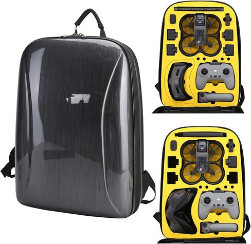 حافظة حماية صلبة محمولة من فلايكيست، شنطة ظهر احترافية مقاومة للماء للسفر متوافقة مع طائرة دي جيه اي افاتا بدون طيار ونظارات دي جيه اي 2/دي جيه اي اف بي في 2 والمزيد من ملحقات كومبو, أسود in Kuwait