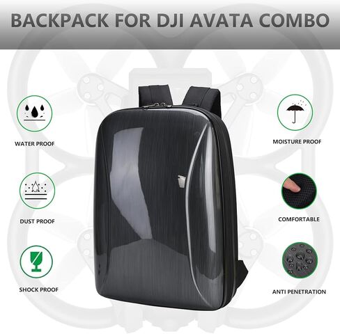 حافظة حماية صلبة محمولة من فلايكيست، شنطة ظهر احترافية مقاومة للماء للسفر متوافقة مع طائرة دي جيه اي افاتا بدون طيار ونظارات دي جيه اي 2/دي جيه اي اف بي في 2 والمزيد من ملحقات كومبو, أسود in Kuwait