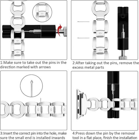 Invoibler متوافق مع سوار ساعة Apple مقاس 40 مم 44 مم مع غطاء واقٍ من حجر الراين، حزام معصم معدني بديل للنساء والفتيات مع قطعتين من الألماس اللامع من البولي كربونات لسلسلة iWatch 6/5/4 in Kuwait