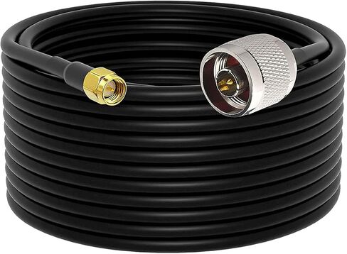 Ultra Flexible SMA to N Cable 15-Meter(49.2 Ft) Low Loss RG58 N Male to SMA Male Antenna RF Coaxial Cable and Two-Way Radio Applications Pure Copper 50 ohm for 3G/4G/LTE/ADS-B/Ham/WiFi/RF Radio in Kuwait