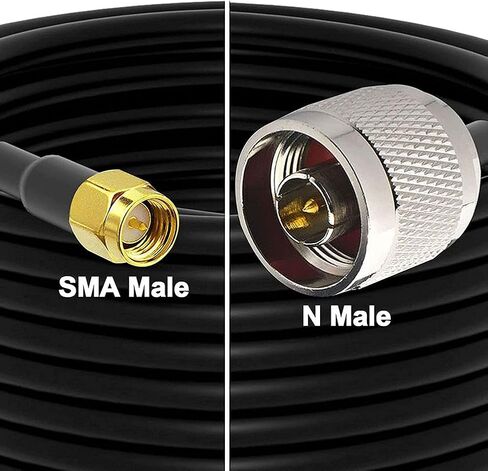Ultra Flexible SMA to N Cable 15-Meter(49.2 Ft) Low Loss RG58 N Male to SMA Male Antenna RF Coaxial Cable and Two-Way Radio Applications Pure Copper 50 ohm for 3G/4G/LTE/ADS-B/Ham/WiFi/RF Radio in Kuwait