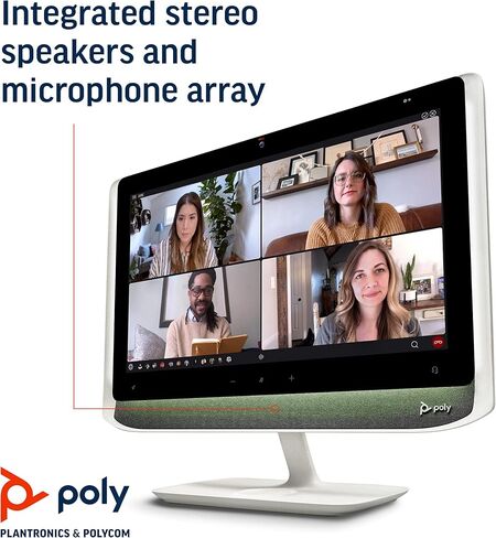 Poly - Studio P21 Personal Meeting Display (Plantronics + Polycom) - 1080p HD Video Quality - Enterprise-Grade 21 inch Display - Integrated Stereo Speakers - Works with Zoom (Certified), Teams, & more in Saudi Arabia