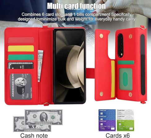 حافظة YYTVN لهاتف Samsung Galaxy Z Fold 5 مع حامل قلم S وحزام حبل حول الجسم وشريط معصم، غطاء واقٍ أنيق مقاوم للصدمات لهاتف Galaxy Z Fold 5 (أسود) in Kuwait