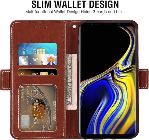 Asuwish Compatible with Samsung Galaxy Note 9 Wallet Case and Tempered Glass Screen Protector Leather Flip Credit Card Holder Cell Phone Cover for Galaxies Note9 Gaxaly Glaxay Not S9 Women Men Purple in Saudi Arabia