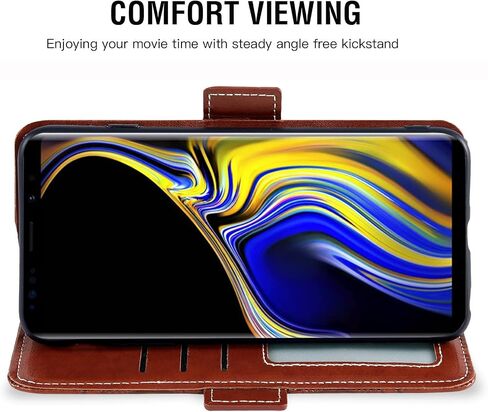 Asuwish Compatible with Samsung Galaxy Note 9 Wallet Case and Tempered Glass Screen Protector Leather Flip Credit Card Holder Cell Phone Cover for Galaxies Note9 Gaxaly Glaxay Not S9 Women Men Purple in Saudi Arabia