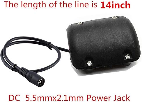 محرك هزاز أسود 12 فولت 5000 لفة في الدقيقة وسادة تدليك DC أنثى 5.5 مم × 2.1 مم محول مقبس الطاقة التوصيل الضفيرة، 12 بوصة DC Power 2PCS in Kuwait