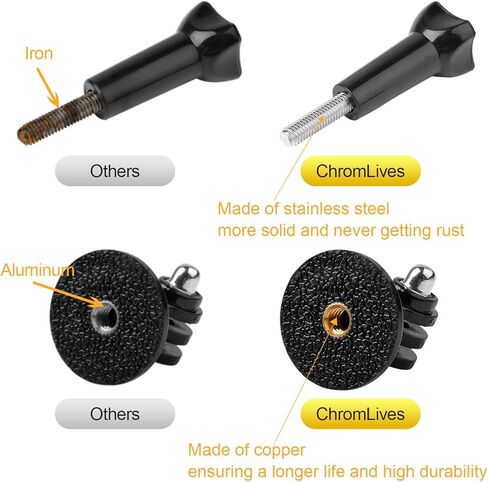 حامل دراجة ChromLives لـ Gopro، حامل مقود الكاميرا مع دوران 360 درجة، حامل كاميرا الدراجة الألومنيوم للدراجات الجبلية/الدراجات النارية لـ Gopro Hero 11/10/9/8/7/6/5، كاميرا الحركة، Osmo in Kuwait