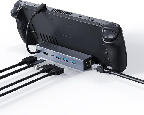 Docking Station for Steam Deck, HBAVLINK 6-in-1 Steam Deck Dock with HDMI 2.0 4K 60Hz, 3X USB 3.0, Gigabit Ethernet in Kuwait