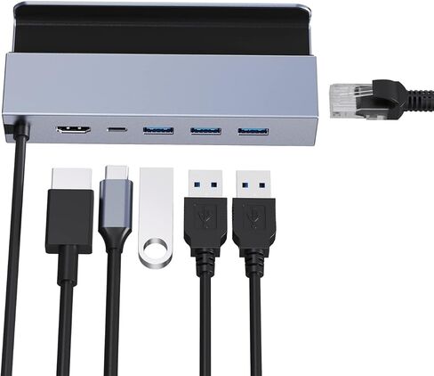 Docking Station for Steam Deck, HBAVLINK 6-in-1 Steam Deck Dock with HDMI 2.0 4K 60Hz, 3X USB 3.0, Gigabit Ethernet in Kuwait