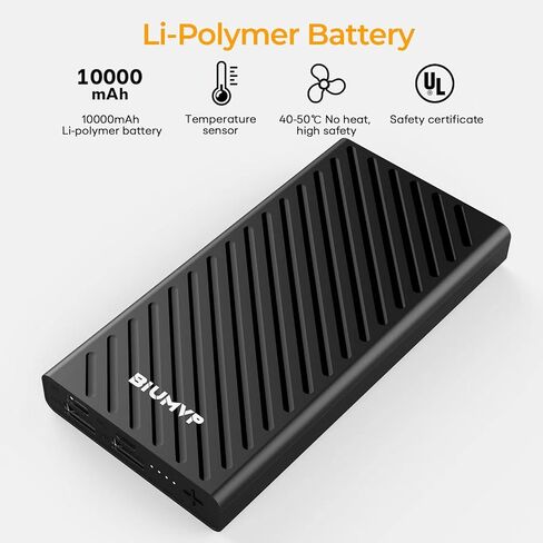 BIUMVP Heated Vest Battery Pack,10000mAh 5V 2A Power Bank Specially Designed for Heated Jacket, Heated Clothes,Heated Coat,Heated Pants. in Saudi Arabia