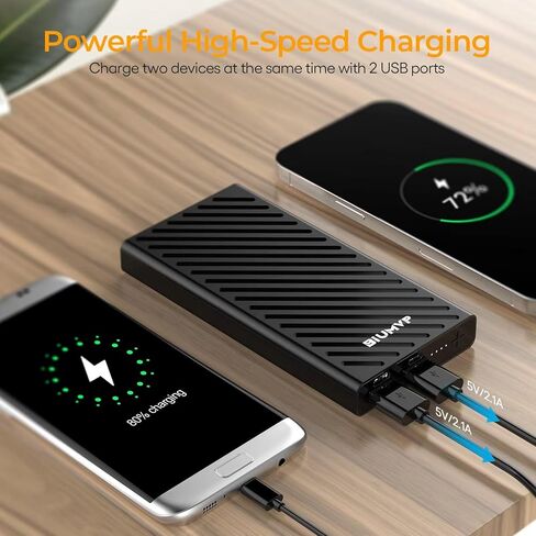 BIUMVP Heated Vest Battery Pack,10000mAh 5V 2A Power Bank Specially Designed for Heated Jacket, Heated Clothes,Heated Coat,Heated Pants. in Saudi Arabia