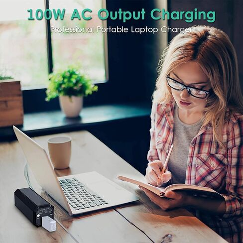 Portable Laptop Charger, 31200 mAh High Capacity USB C Power Bank with 100W AC Outlet, Fast Charging External Battery Pack Compatible with MacBook, iPhone, HP, Dell, Lenovo and More (N5) in Saudi Arabia