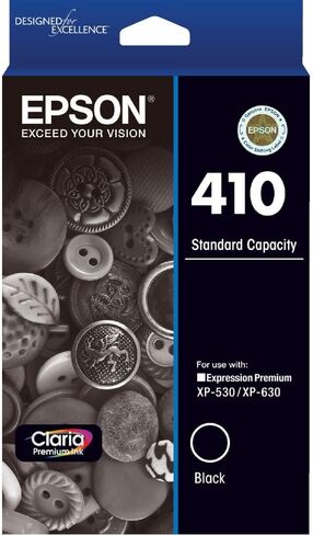 EPSON 410 Claria Premium Ink Standard Capacity (T410020-S) Works with Expression Premium XP-530, XP-630, XP-640, XP-7100, XP-830 in Kuwait