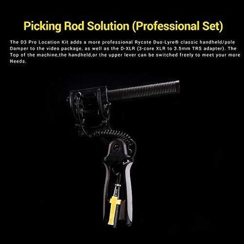 دايتي مجموعة ميكروفون دي 3 برو من في مايك ثنائي الاتجاه مع حامل ريكوت ثنائي القيثارة للصدمات لكاميرا دي اس ال ار وكاميرات الفيديو والهواتف الذكية والتابلت والمسجلات اليدوية واللابتوب وغيرها in Kuwait