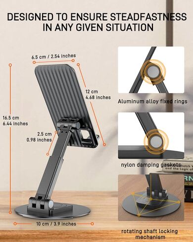 حامل الهاتف الخليوي Innoc، حامل هاتف قابل للتعديل للمكتب، حامل هاتف سميك مناسب للحافظة، حامل iPhone أطول متوافق مع جميع الهواتف المحمولة، iPad، الكمبيوتر اللوحي باللون الأبيض in Kuwait